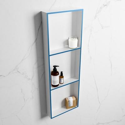 MONDIAZ EASY Nis 89,5x29,5cm in solid surface kleur Jeans | Talc. 3 vakken geschikt voor in- of opbouw