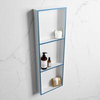 MONDIAZ EASY Nis 89,5x29,5cm in solid surface kleur Jeans | Talc. 3 vakken geschikt voor in- of opbouw - thumbnail