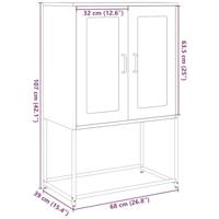 Hoge kast 68x39x107 cm staal mosterdgeel - thumbnail