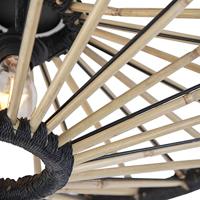 QAZQA Oosterse plafondlamp bamboe met zwart 60 cm - Evalin - thumbnail