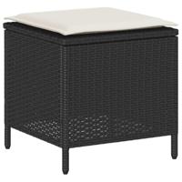 6-delige Loungeset met kussens poly rattan zwart - thumbnail