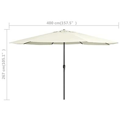 Parasol met metalen paal 390 cm zandwit