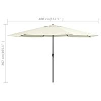 Parasol met metalen paal 390 cm zandwit - thumbnail