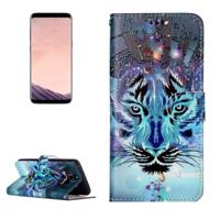 Samsung Galaxy S8 horizontaal 3D wolf patroon PU leren Flip Hoesje met foto frame houder en opbergruimte voor pinpassen & geld - thumbnail