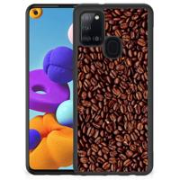 Samsung Galaxy A21s Silicone Case Koffiebonen - thumbnail