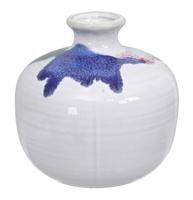 Keramische Vaas Handgemaakt Wit - 8.5 x 9cm - thumbnail