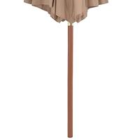 VidaXL Parasol met houten paal 300 cm taupe - thumbnail