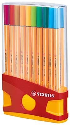 Fineliner stabilo point 88/20 etui gl/rd f assorti | 10 stuks Fineliner stabilo point 88/20 etui gl/rd f assorti | 10 stuks
