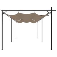 Pergola met uitschuifbaar dak 589x292x230 taupe - thumbnail