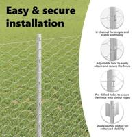 VidaXL Hek met paal zilver 1 x 10 m staal - thumbnail