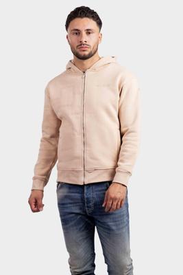 My Brand All Over Embroidery Zipped Hoodie Camel - Maat S - Kleur: Beige | Soccerfanshop