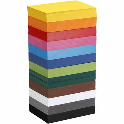 Colortime Gekleurd karton, a6, vel 105x148 mm, 180 gr, diverse kleuren, 12x100 vel/ 1 doos