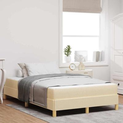 Boxspring bed Crème en bruin 120 x 190 cm