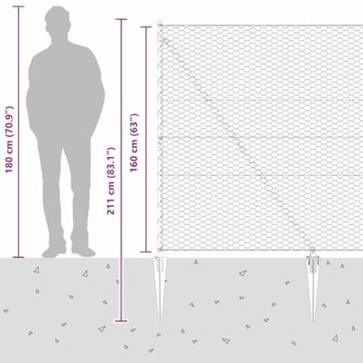 VidaXL Afrasteringspaal groen 10 x 1,6 m (36 mm gaas) staal en pvc
