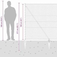 VidaXL Afrasteringspaal grijs 10 x 1,6 m (36 mm gaas) staal en pvc - thumbnail