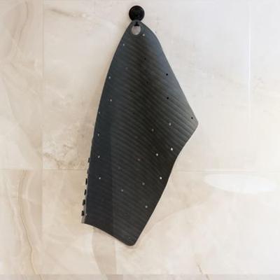 Sealskin Ribb Badmat - 40x70cm - Antislip - inclusief - zwarte haak - Antraciet 800624 Sealskin Ribb Badmat - 40x70cm - Antislip - inclusief - zwarte haak - Antraciet 800624