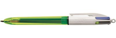 Balpen bic 4kleuren m fluor geel