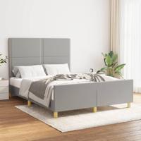 Bedframe zonder matras stof lichtgrijs 140x190 cm - thumbnail