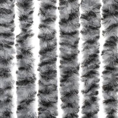 VidaXL Vliegengordijn 90x200 cm chenille grijs en zwart-wit VidaXL Vliegengordijn 90x200 cm chenille grijs en zwart-wit