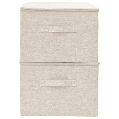 VidaXL Opbergboxen 2 st 43x34x23 cm stof crèmekleurig
