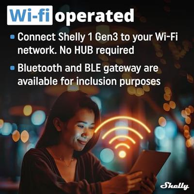 Shelly Shelly 1PM Gen3 Schakel-meetactor Bluetooth, WiFi