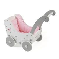 Houten poppenwagen Grey Stars - thumbnail