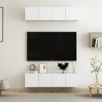 Tv-meubelen 4 st 60x30x30 cm bewerkt hout wit - thumbnail