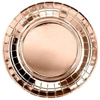 12x Rosegouden feest borden 22 cm - Feestbordjes 12x Rosegouden feest borden 22 cm - Feestbordjes