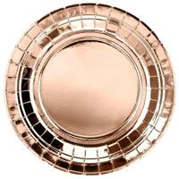 12x Rosegouden feest borden 22 cm - Feestbordjes - thumbnail