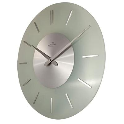 NeXtime NE-3147 Wandklok Dia. 40 Cm, Melkglas, 'Stripe' Radio Controlled NeXtime NE-3147 Wandklok Dia. 40 Cm, Melkglas, 'Stripe' Radio Controlled