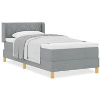 Boxspring Bed met Matras Lichtgrijs, 100x200 cm - thumbnail