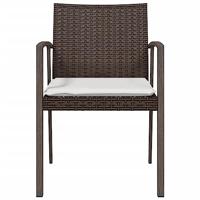 Tuinstoelen 2 st met kussens 56,5x57x83 cm poly rattan bruin - thumbnail