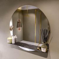 MONDIAZ SPOT spiegel rond 90cm met Spiegelplanchet kleur Lava. - thumbnail