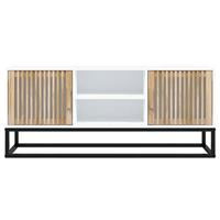 Tv-meubel 105x30x45 cm bewerkt hout wit - thumbnail