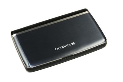 Olympia LCD 1010E Zakrekenmachine werkt op zonne-energie, werkt op batterijen Staal-blauw Aantal displayposities: 10