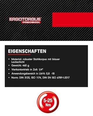 KS Tools ERGOTORQUE®precision Momentsleutel Met ratel 1/4 (6,3 mm) 5 - 25 Nm