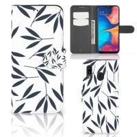 Samsung Galaxy A30 Hoesje Leaves Blue - thumbnail