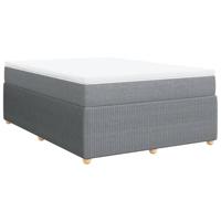 Boxspring met matras stof lichtgrijs 140x190 cm - thumbnail