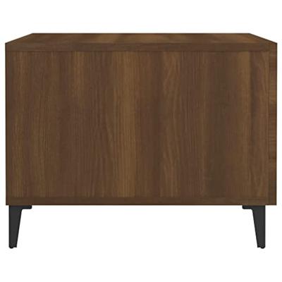 Salontafel met metalen poten 50x50x40 cm bruineikenkleurig - thumbnail