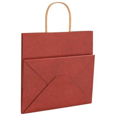 VidaXL Papieren zakken 250 st met hengsels 26x17x25 cm rood