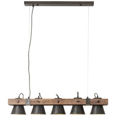 Brilliant 5-lichts hanglampDecca zwart met bruin - 85875/46
