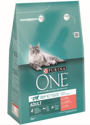 Purina One Adult met zalm kattenvoer 3 x 3 kg