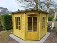 Tuindeco Jos blokhut 250x250 cm 28 mm vuren groen geïmpregneerd - thumbnail