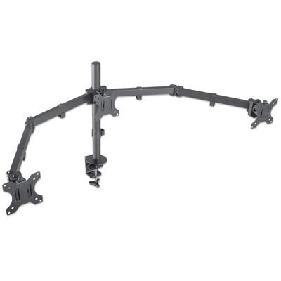 Manhattan 461658 Monitor-tafelbeugel 3-voudig 33,0 cm (13) - 68,6 cm (27) Zwart In hoogte verstelbaar, Kantelbaar, Zwenkbaar Manhattan 461658 Monitor-tafelbeugel 3-voudig 33,0 cm (13) - 68,6 cm (27) Zwart In hoogte verstelbaar, Kantelbaar, Zwenkbaar