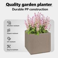 VidaXL Bloembak licht bruin 36 x 36 x 35 cm kunststof - thumbnail
