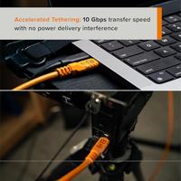 Tether Tools TetherPro Optima 10G USB-C, 10&apos; (3m), straight orange - thumbnail