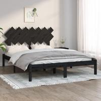 Bedframe massief hout zwart 140x190 cm - thumbnail