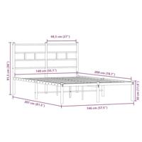 Bedframe zonder matras metaal sonoma eikenkleurig 140x200 cm - thumbnail