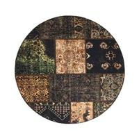 Heritaged Rond patchwork vloerkleed - Fade No.1 olijfgroen - 115 cm - thumbnail