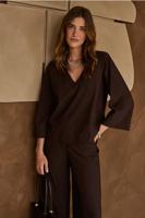 Studio Anneloes Cilou Top 94840 T-shirt Korte Mouw 8700 Espresso - thumbnail